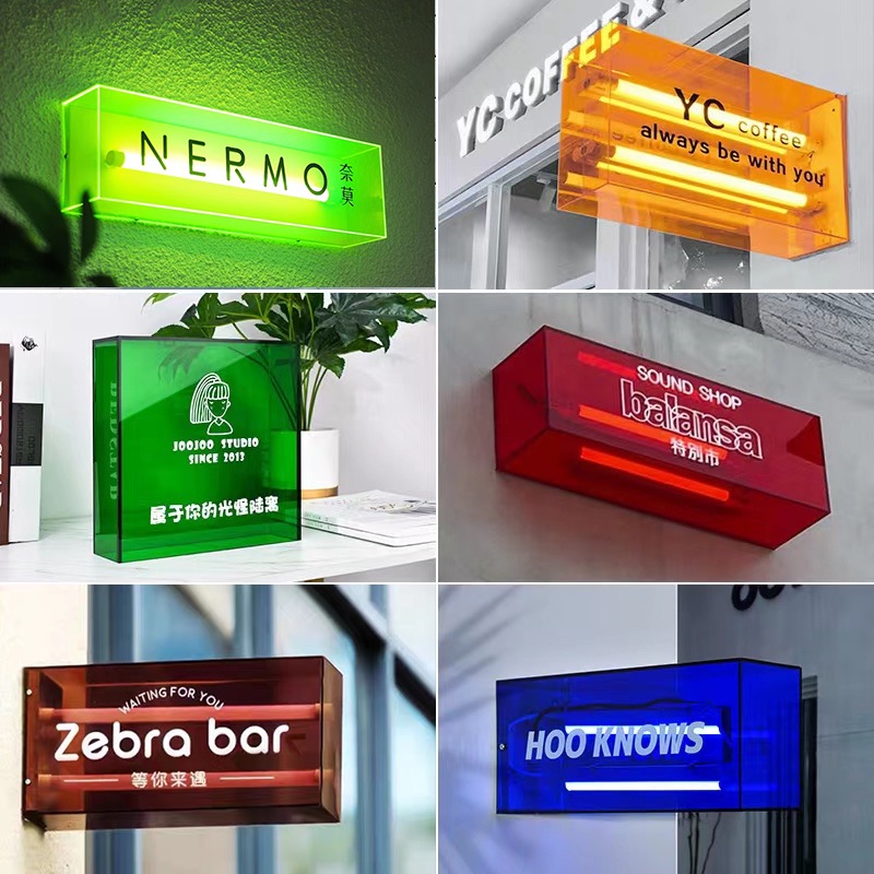 Acrylic Light Box Billboard Outdoor Door Head Luminous Sign Double-Sided Hanging Creative Logo Light Board Customization