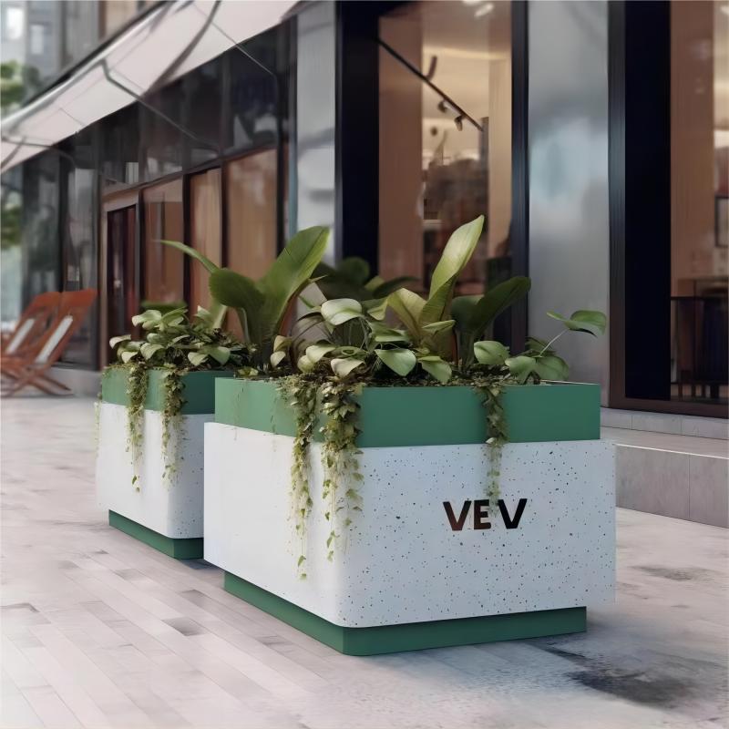 Outdoor Flower Box Outdoor Commercial Street Sales Office Square Partition Rectangular Flower Pot Flower Rack Gardening Flower Bed Flower Trough